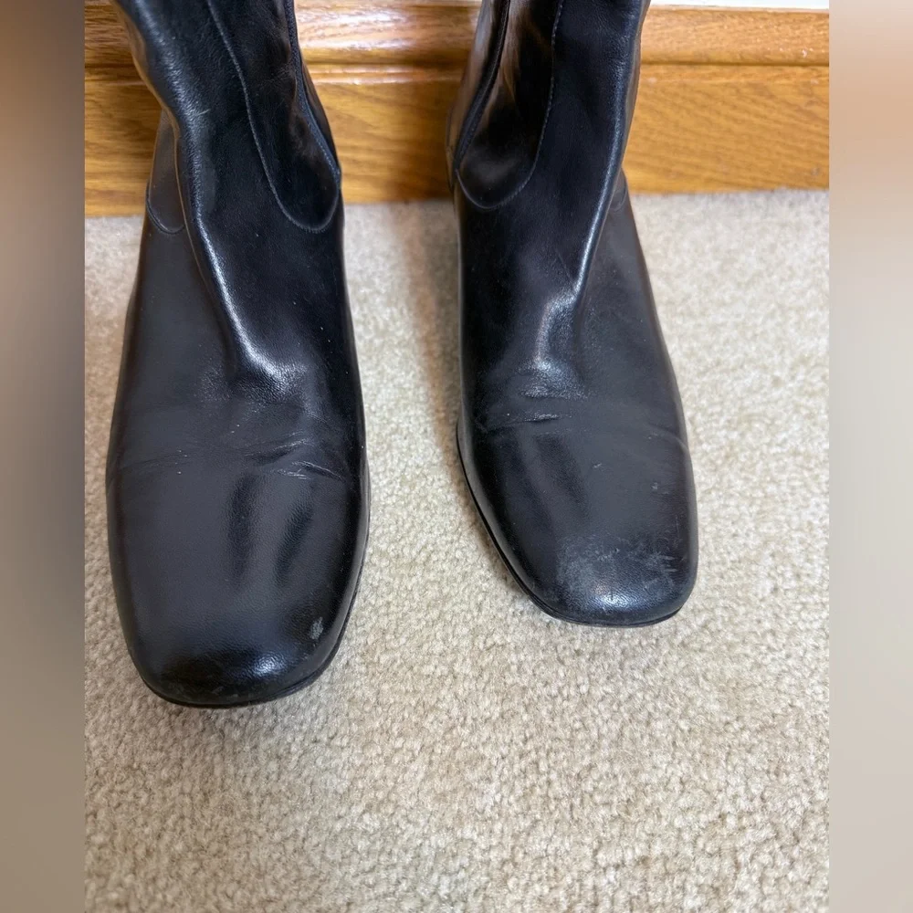 Cole Haan leather zip up boots mid calf buckle zipper size 8.5 made in Italy - Picture 4 of 12